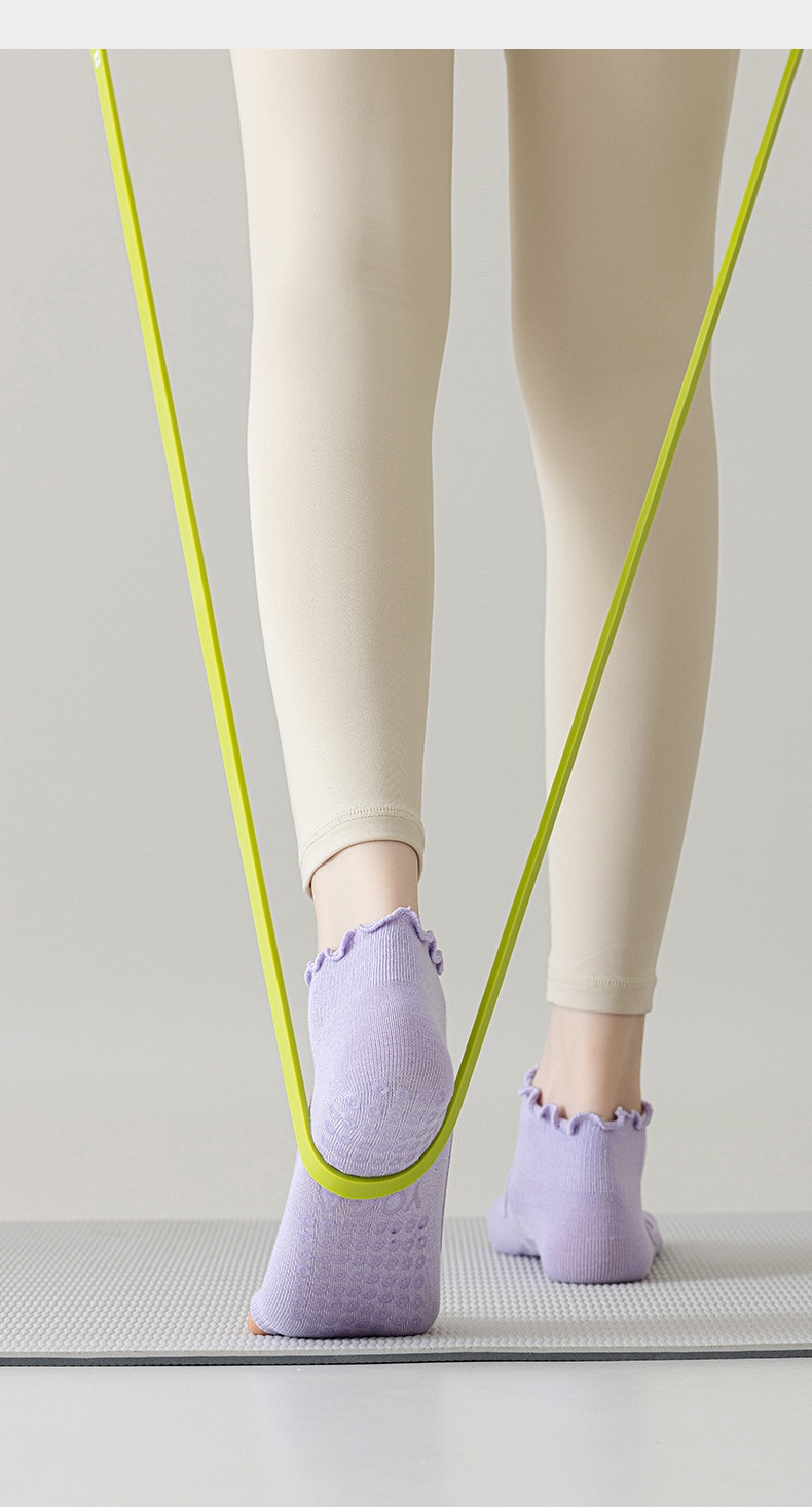 001 Calzini sportivi in pizzo con punta aperta, traspiranti, antiscivolo, per Pilates, Yoga, Fitness e Danza, in cotone, assorbenti e traspiranti_voghion.com