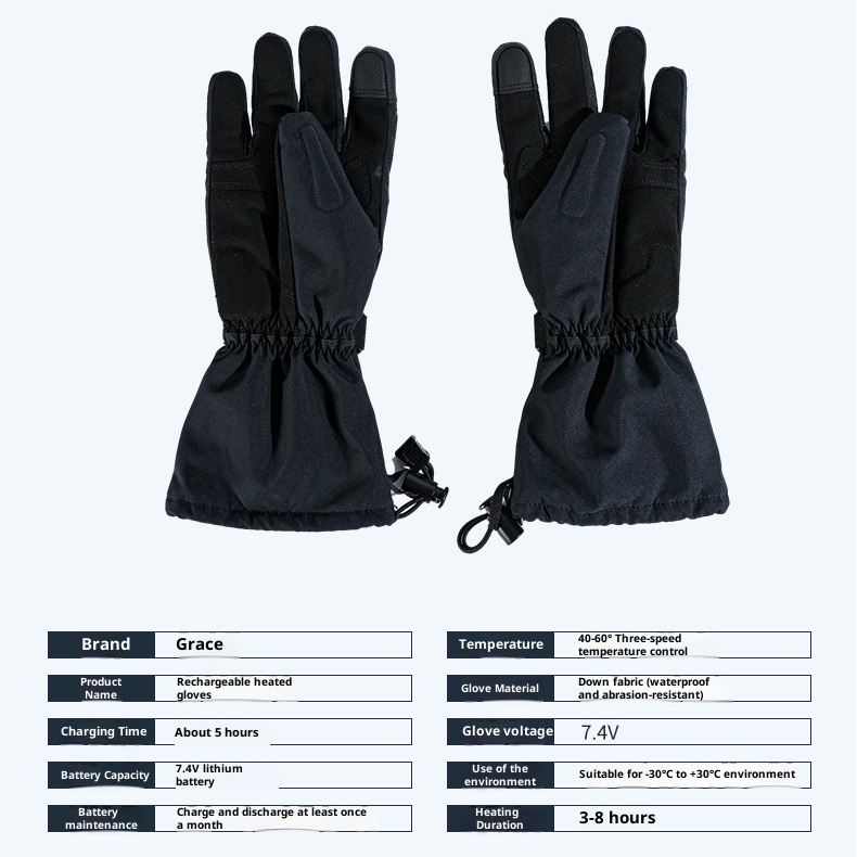 ActiveGo Cross-Border Gloves Cold-Proof Rechargeable Men And Women Skiing Riding Thickened Electric Heating Outdoor Essential_voghion.com