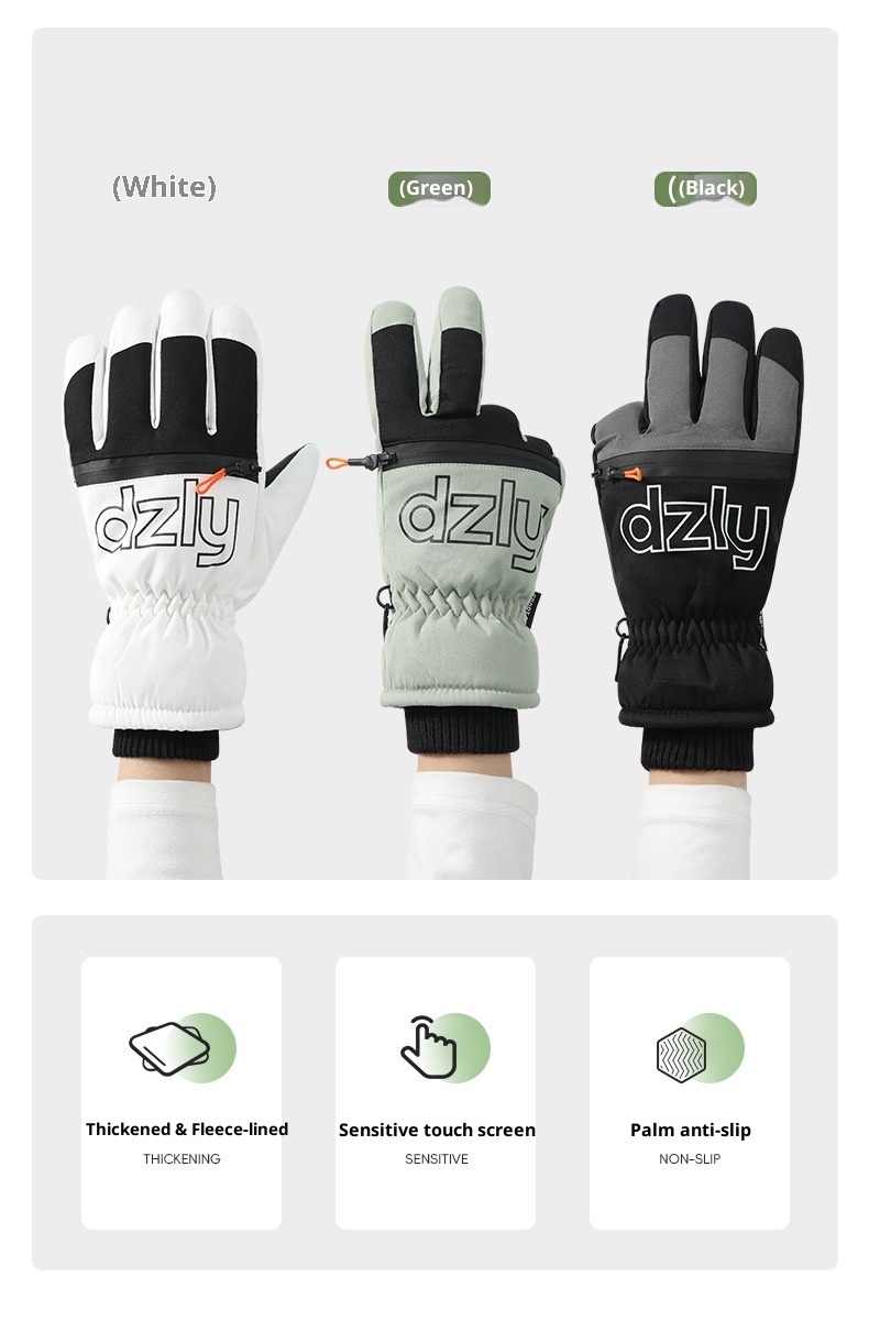 ActiveGo Women's Ski Gloves Cycling Mountaineering Cold-Proof Warm Fleece Thickened Touchscreen Waterproof Men's Snow Play Winter_voghion.com