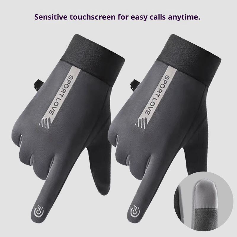 ActiveGo Gloves For Men Women, Touchscreen Compatible, Autumn And Winter, Cycling, Electric Bike, Waterproof, Fleece-Lined,_voghion.com