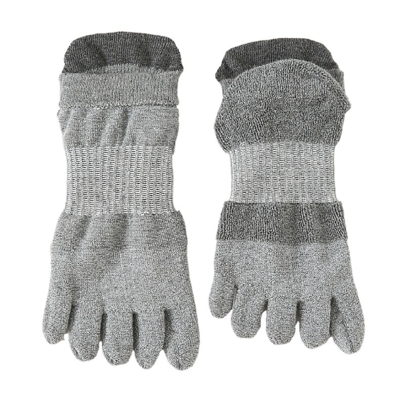 001 Professionelle, rutschfeste, mittelhohe Baumwoll-Sportsocken für Damen mit fünf Zehen, ideal für Yoga und Yoga._voghion.com