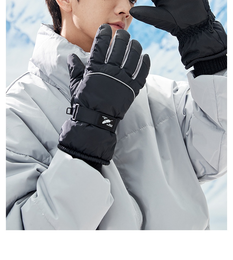 ActiveGo Herren Ski- und Radhandschuhe, kältebeständig, fleecegefüttert, dick und warm, aus Baumwolle, für Outdoor-Aktivitäten im Winter_voghion.com