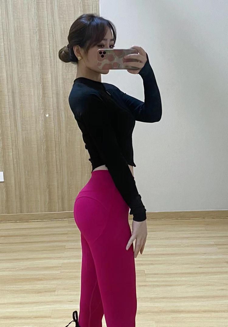 001 Lulu High Waist Peach Hip Seamless Yoga Quick-Dry Outdoor Tight-Fitting Hip-Lifting Tummy Control Running Pants_voghion.com