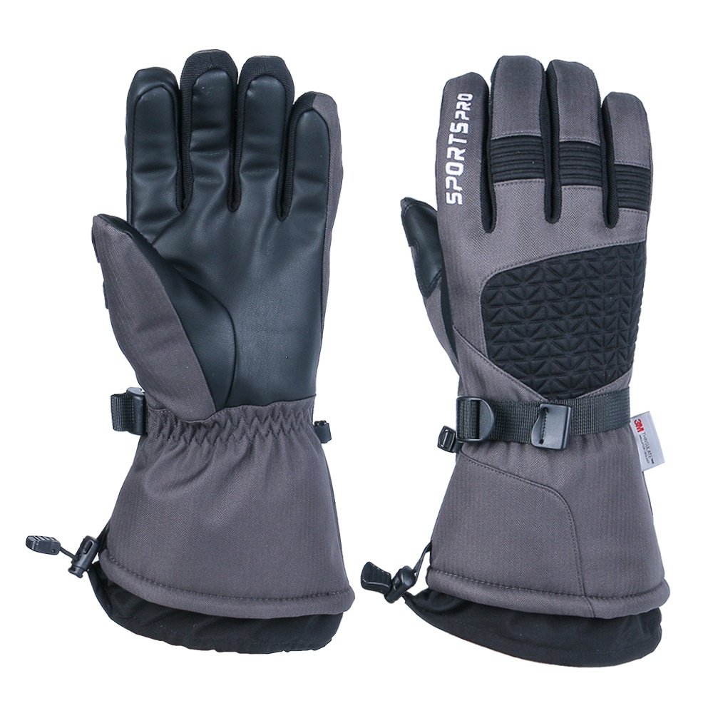 ActiveGo Kış Sıcak Kayak Eldivenleri Kalınlaştırılmış Rüzgar Geçirmez Su Geçirmez Tam Parmak Siyah Polar Astarlı Dağcılık Açık Hava Bisikleti_voghion.com
