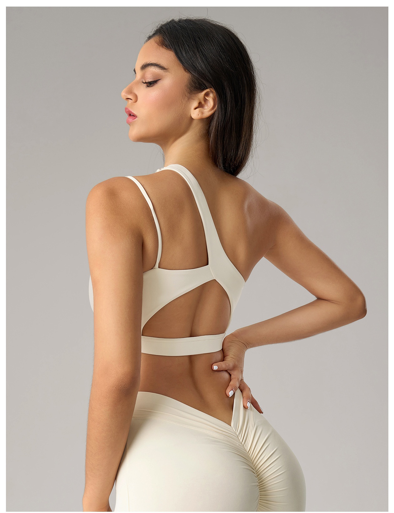 001 European And American Cross-Border One-Shoulder Yoga Beautiful Back Sports Bra Irregular Shoulder Running Fitness Vest_voghion.com