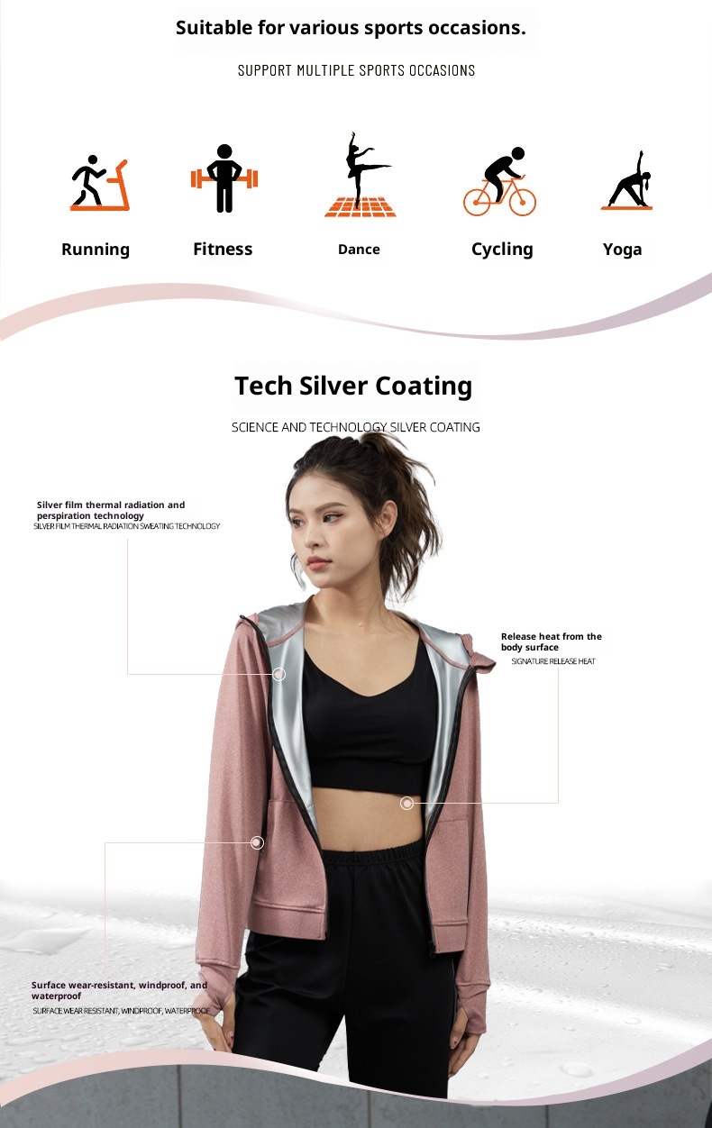 001 Cross-Border Running Sports Fitness Damen Figurformende Yoga Langarm Kapuzenjacke Trainingsanzug_voghion.com