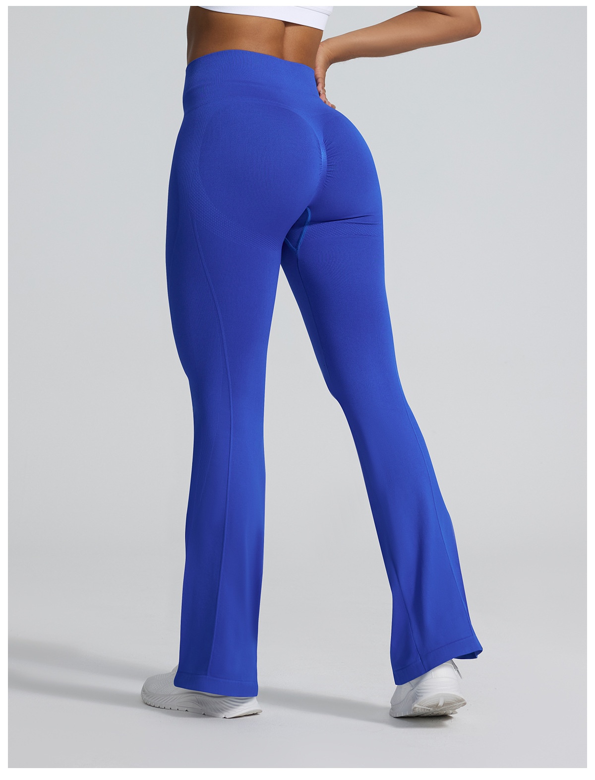001 En stock Nouveau pantalon de sport évasé pour femme, effet push-up, coupe slim, jambes droites, jambes larges, idéal pour le fitness et le yoga_voghion.com