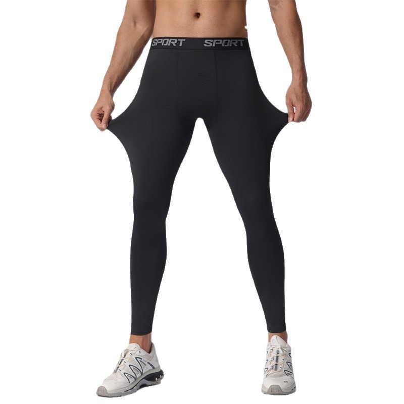 001 Pantaloni attillati da basket ad asciugatura rapida, da corsa e da yoga, da uomo, Cross-Border Spor, elastici e a compressione_voghion.com