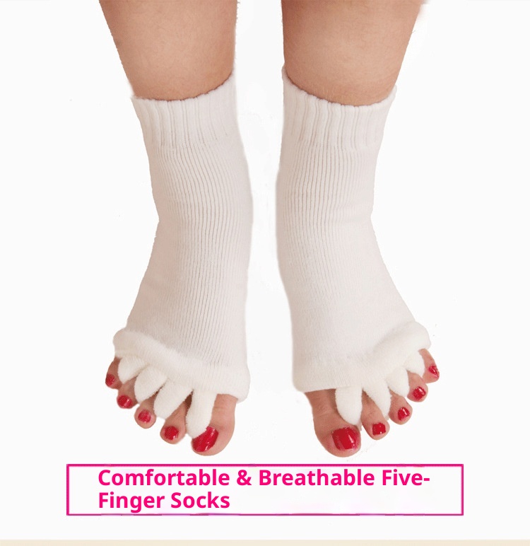 001 Cross-Border Source Free Shipping Yoga Women Toe Separator Five-Toe Open-Toe Socks Hallux Valgus Correction_voghion.com