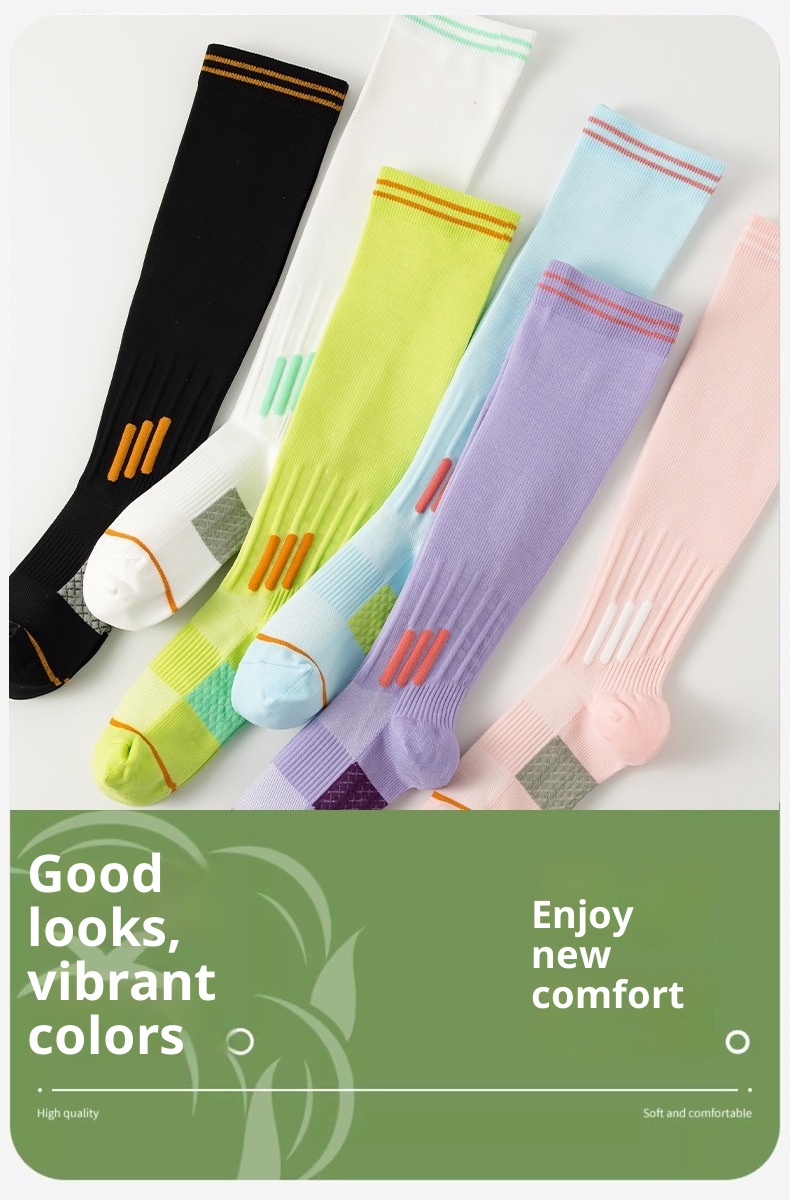 001 Calzini lunghi da donna a compressione con dopamina, per fitness, corsa, ciclismo, outdoor_voghion.com