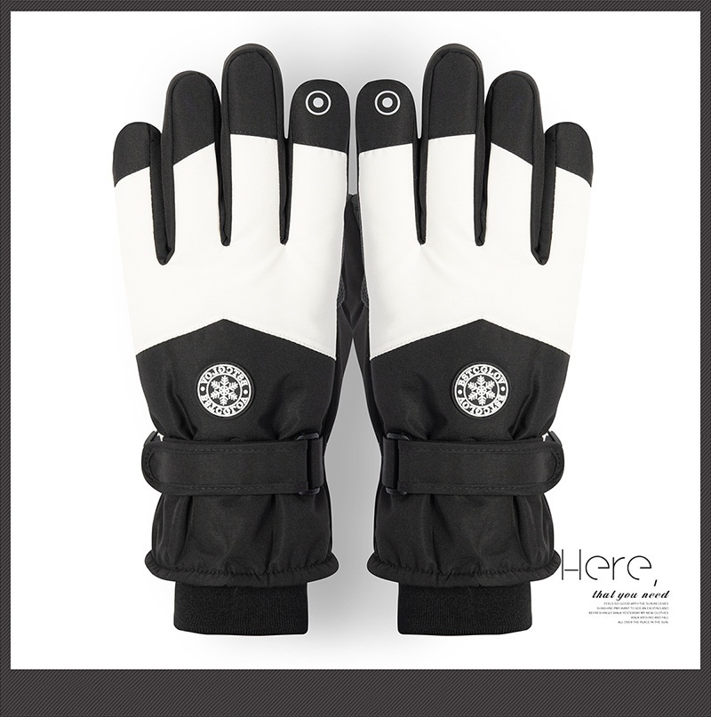 ActiveGo Ski For Men And Women, Outdoor Cycling Touchscreen, Fleece-Lined, Thickened, Warm, Winter Riding Anti-Slip Gloves_voghion.com