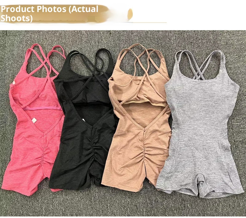 001 Europäischer und amerikanischer Verkaufsschlager: Neuer, sexy, rückenfreier Yoga-Fitnessanzug mit Hüftformung, schnelltrocknend und atmungsaktiv._voghion.com