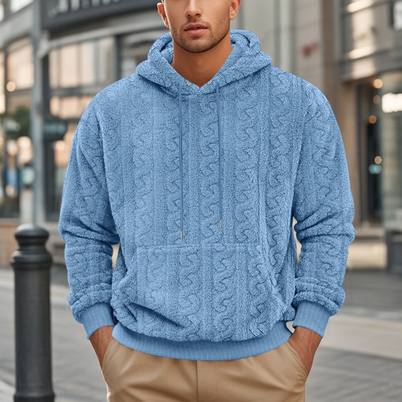 ActiveGo ActiveGo Cross-Border European And American Outdoor Autumn Winter New Men's Hooded Jacquard Teddy Fleece Sports Casual_voghion.com
