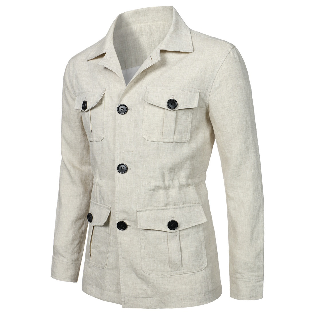 ActiveGo ActiveGo Cross-Border European And American Safari Linen Jacket British Retro Gentleman Slim Fit Men's Coat Travel Y_voghion.com