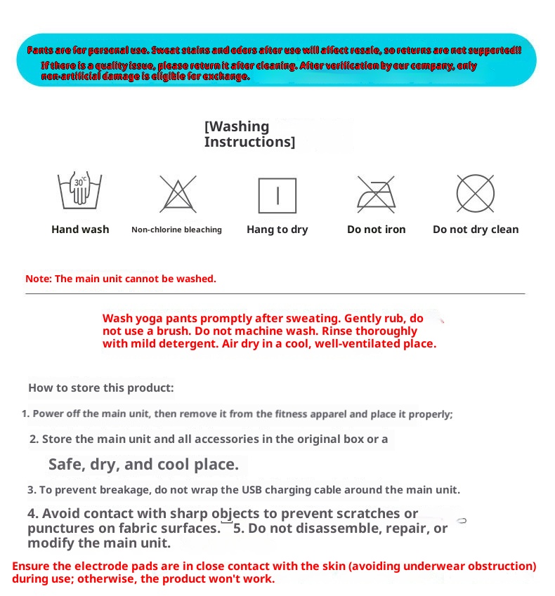 001 Fitness Massage Microcurrent Pulse Five-point Hip-lifting EMS Intelligent Abdominal Shaping Yoga Pants_voghion.com