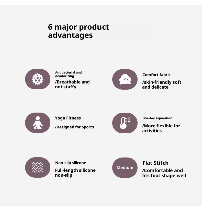 001 Yoga Five-Toe For Women Professional Non-Slip Breathable Sweat-Absorbing Pilates Sports Toe-Separating Floor Socks_voghion.com