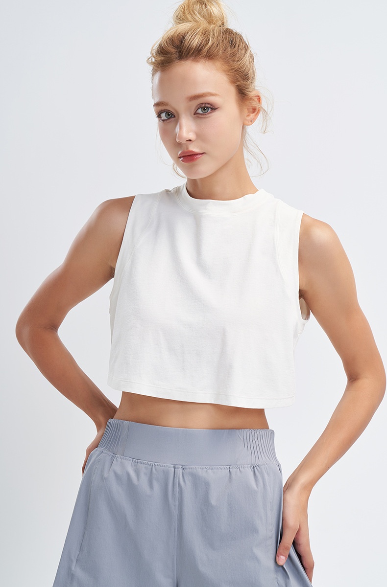 001 Sleeveless Yoga Sports Vest For Women, Barely There Feel, Breathable Running Top, Beautiful Back, Quick-Dry, Loose Fit,_voghion.com