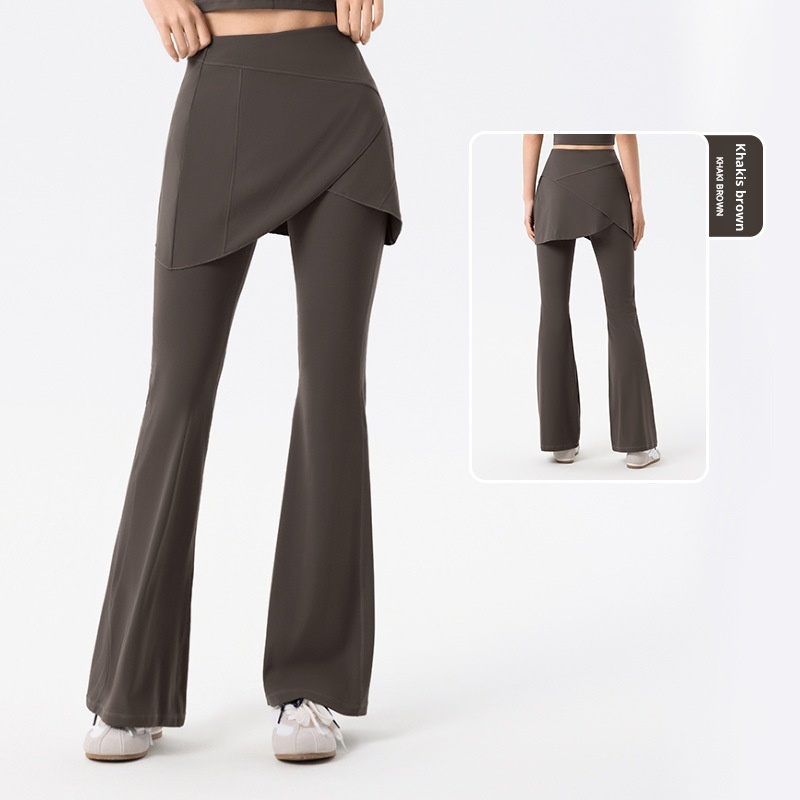 Ensemble deux pièces 001 pour femme : jupe évasée taille haute amincissante pour le sport en extérieur, le fitness, le Pilates et le yoga._voghion.com