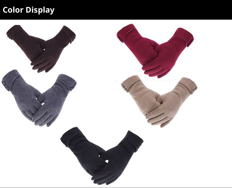 ActiveGo Winter Koreaanse versie Fleece-gevoerde warme, niet-vallende fleece dames outdoor ski- en elektrische fietshandschoenen met touchscreen_voghion.com