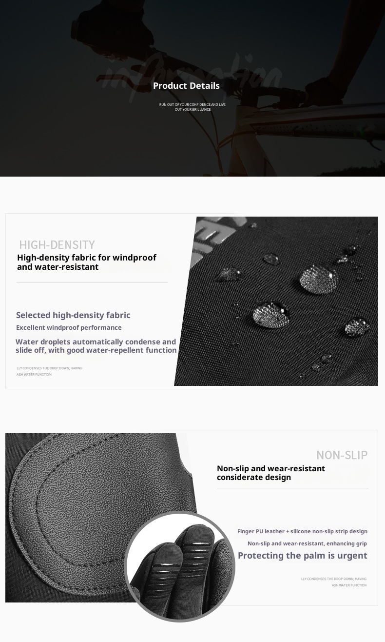 Guanti da moto elettrica antiscivolo ActiveGo Witer Warm Cycling Outdoor Sports Skiig Cold-Proof Touchscree Fleece-Lied_voghion.com