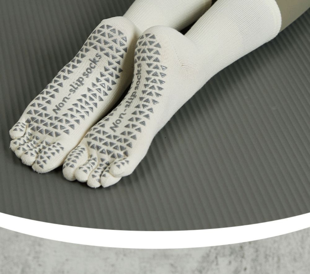 001 Long Tube Summer Professional Non-Slip Pilates Five-Toe Mid-Tube Yoga Sports Socks Fitness_voghion.com
