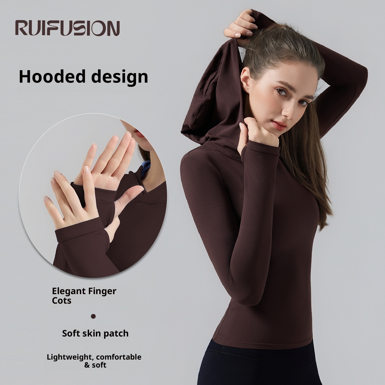 001 Autumn Slimming Yoga Top Casual Hooded Sportswear Training Running Tight Long Sleeve Slim Fit Gym Clothing_voghion.com