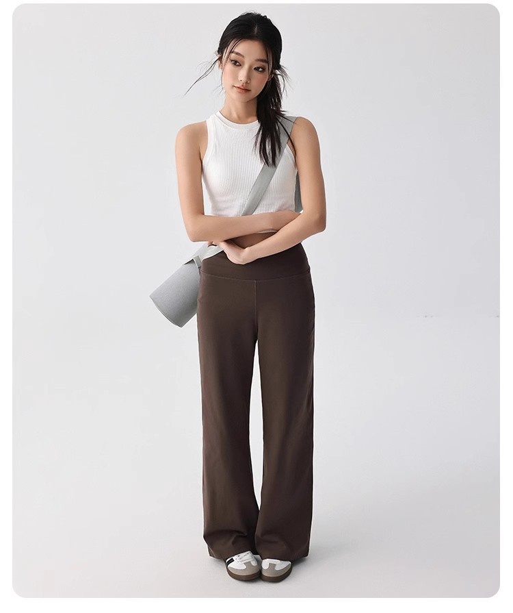 001 Loose Breathable Straight-Leg Draped Spor For Women High Waist Slimming Pilates Running Training Yoga Fitness Long_voghion.com