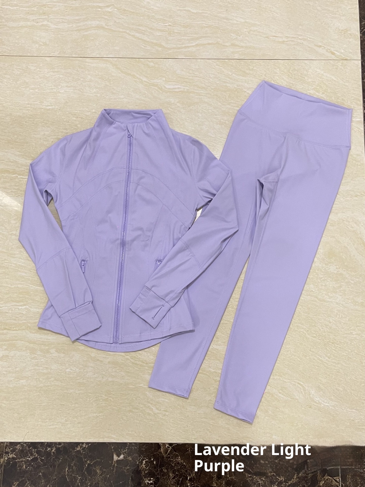 001 Disponibile Lulu Stesso Stile Giacca a Maniche Lunghe DF Set con Pantaloni a Nove Punti Slim Fit Abbigliamento Sportivo Yoga_voghion.com