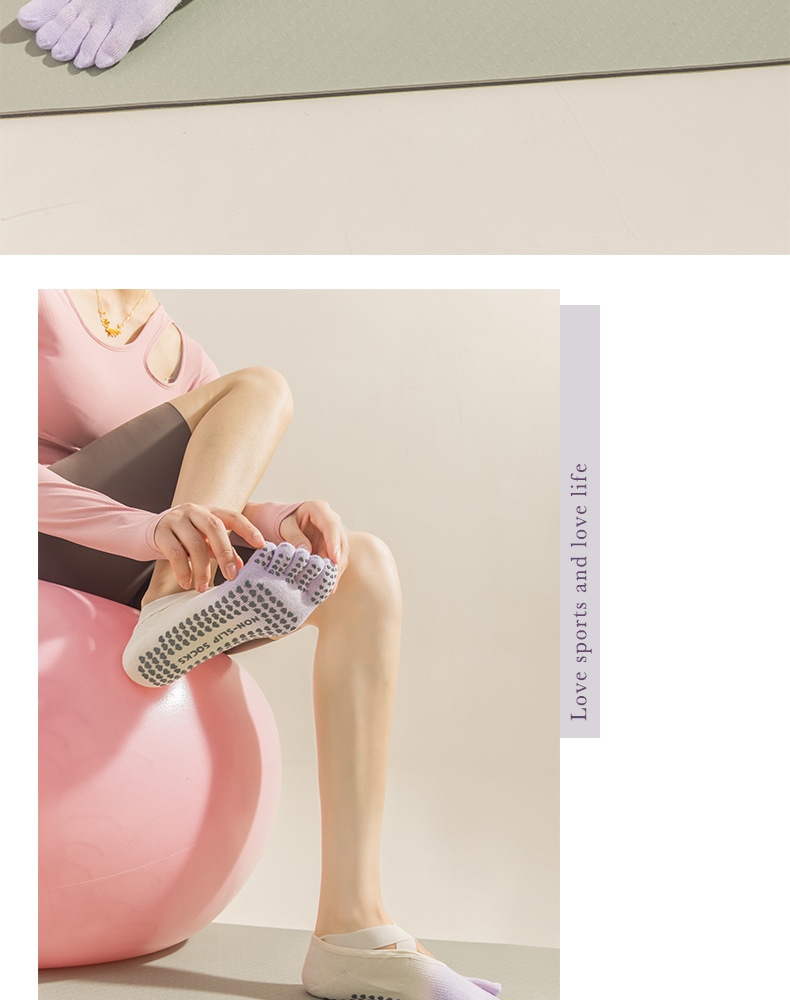 001 Tie-Dye Professional Five-Finger Gradient Yoga Pilates Non-Slip Women's Socks_voghion.com