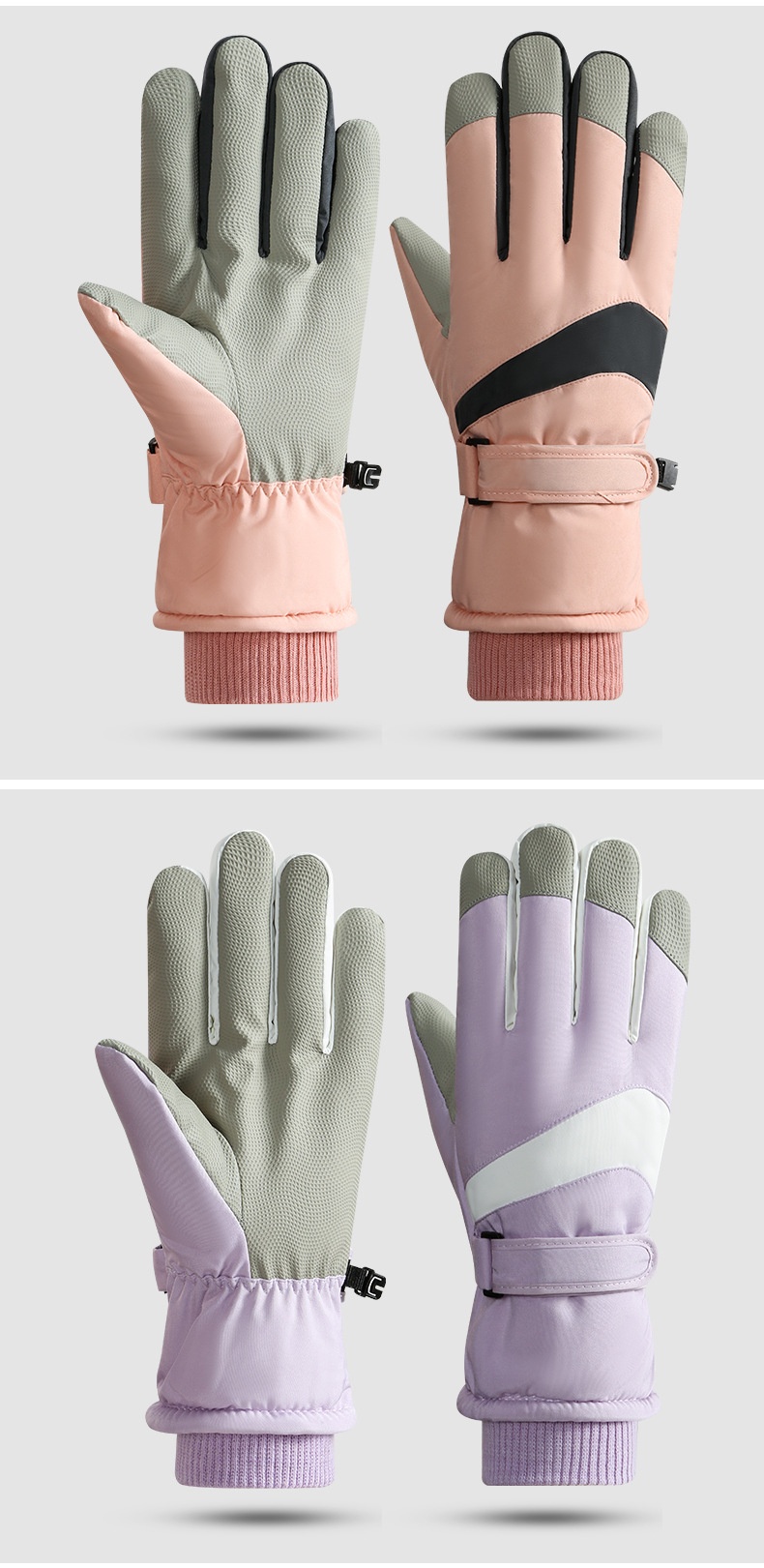 Guanti da sci ActiveGo per uomo e donna, per coppie, invernali, in caldo cotone, spessi, per bici elettrica, antivento, impermeabili, per esterni_voghion.com