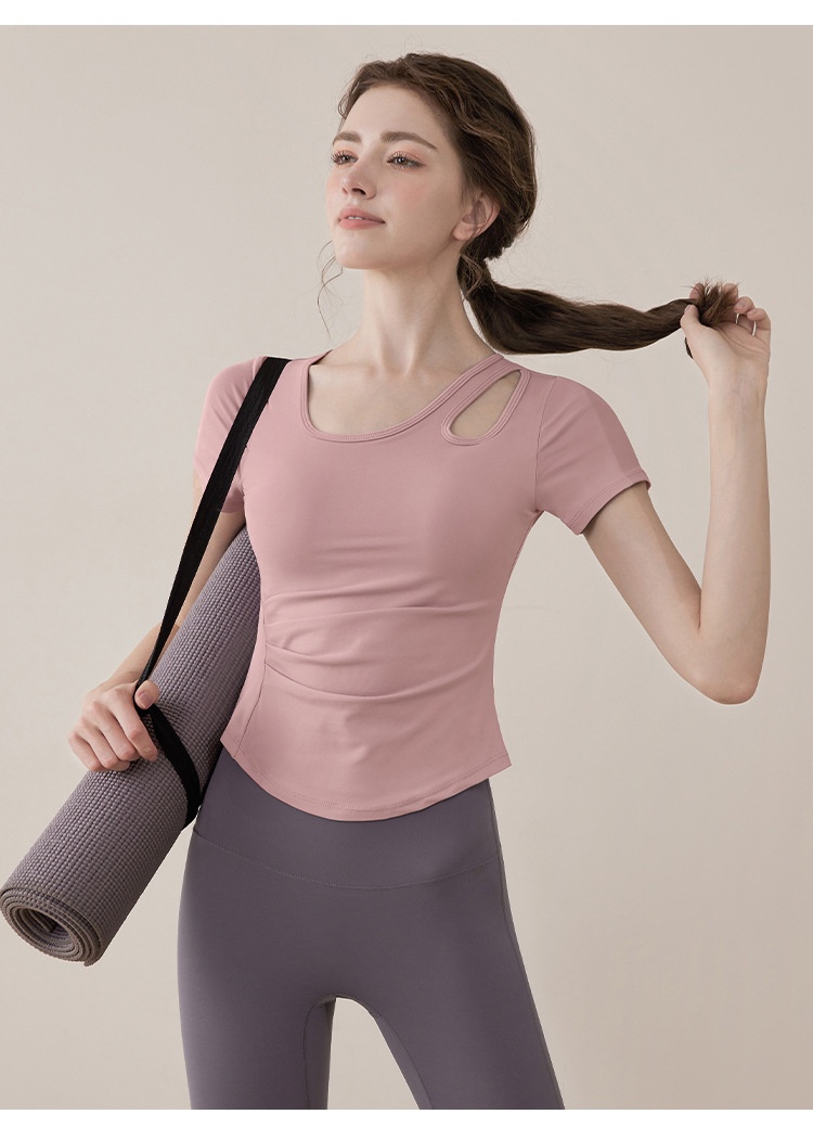 001 Training Advanced Pilates Yoga Abbigliamento fitness da donna Nuovo top sportivo a maniche corte traspirante e confortevole_voghion.com