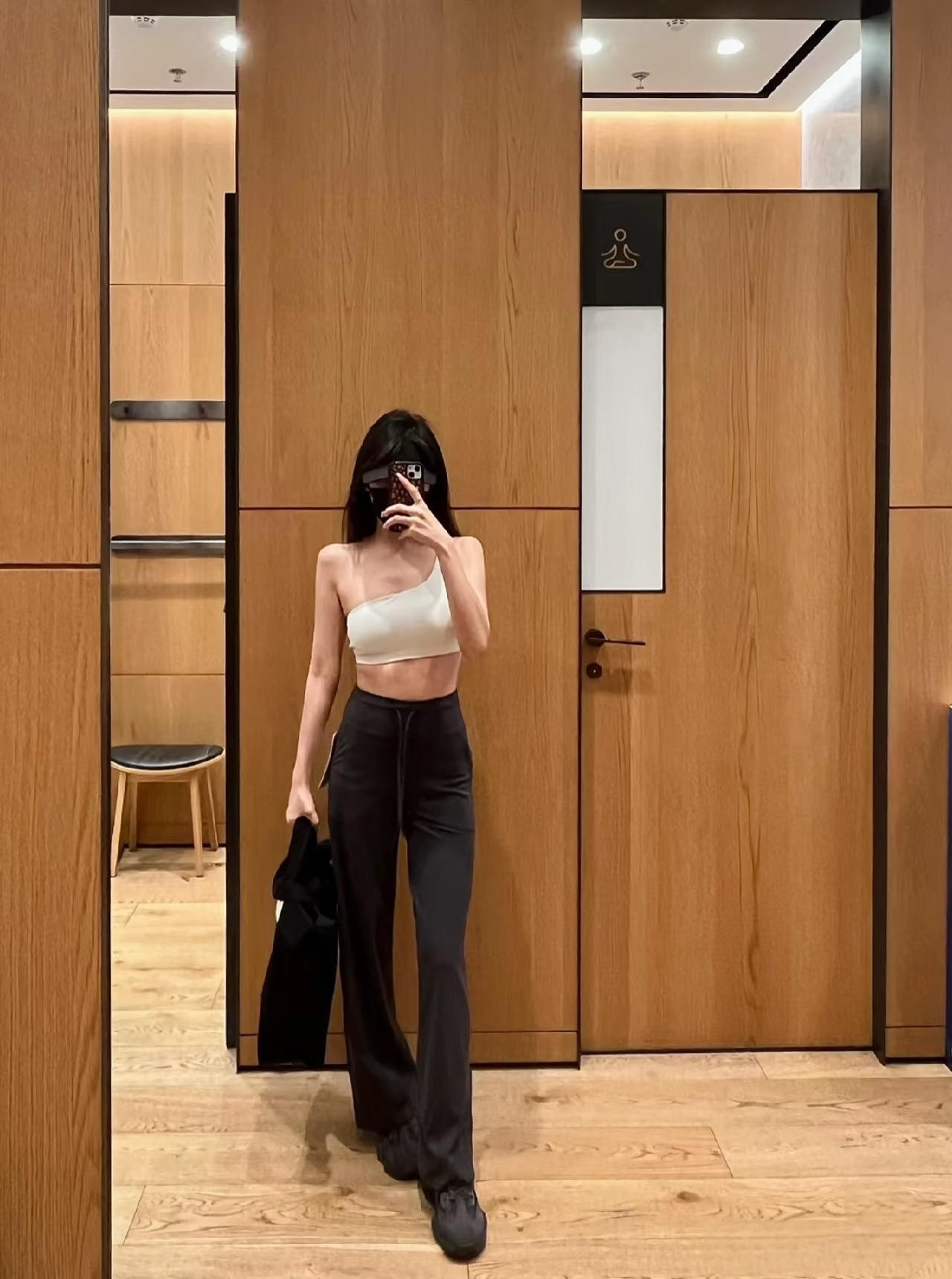 001 Lulu Same Style Original Label Throwback Drawstring Straight Yoga Casual Waist-Cinching High-Waist Draped Magic Pants_voghion.com