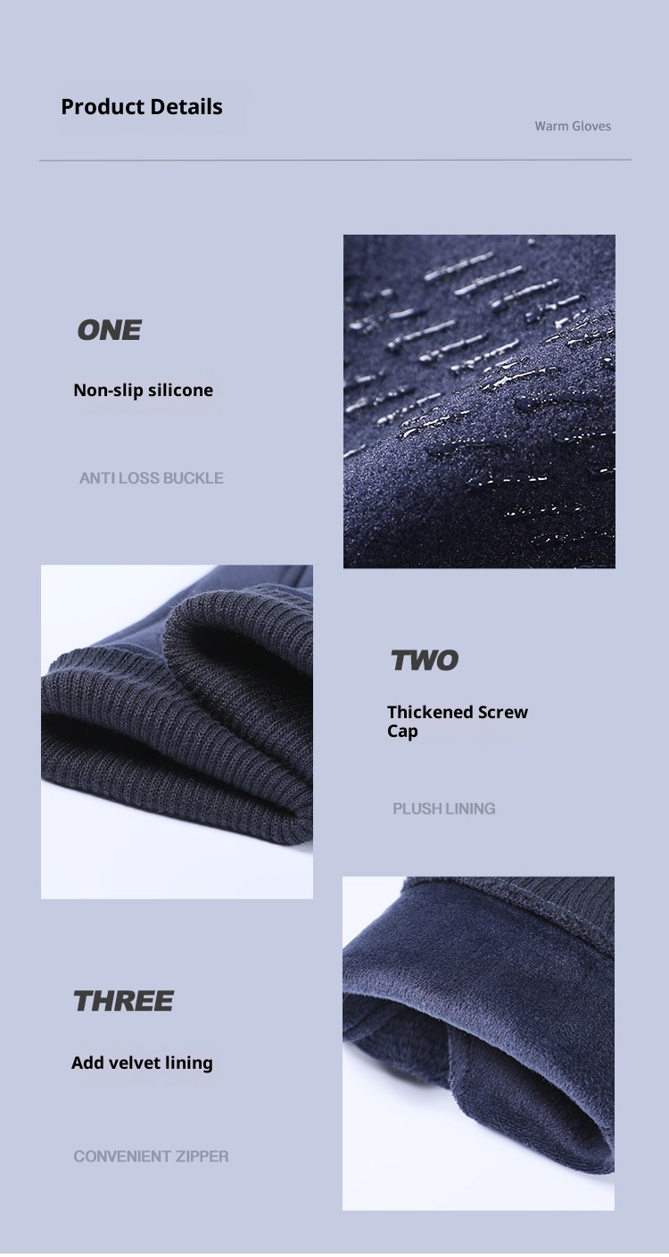 Gants de sport ActiveGo Cross-Border Winter Thermal pour femmes et couples, coupe-vent, imperméables et épais, pour le ski et les activités de plein air (vente en gros)._voghion.com