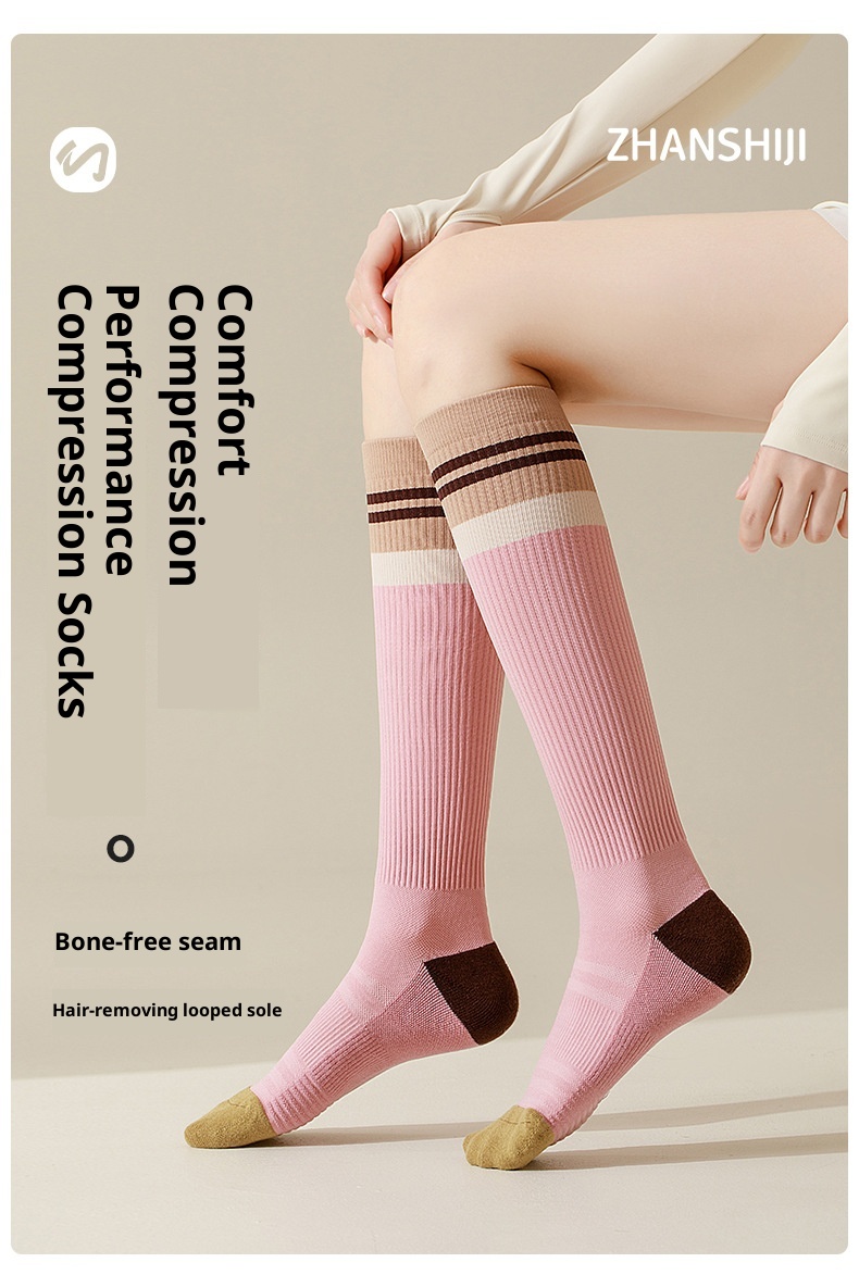 001 001 Per donne Sport Fitness professionale Corsa Corda per saltare Energia muscolare Compressione metà polpaccio Yoga Calzini dimagranti per le gambe_voghion.com