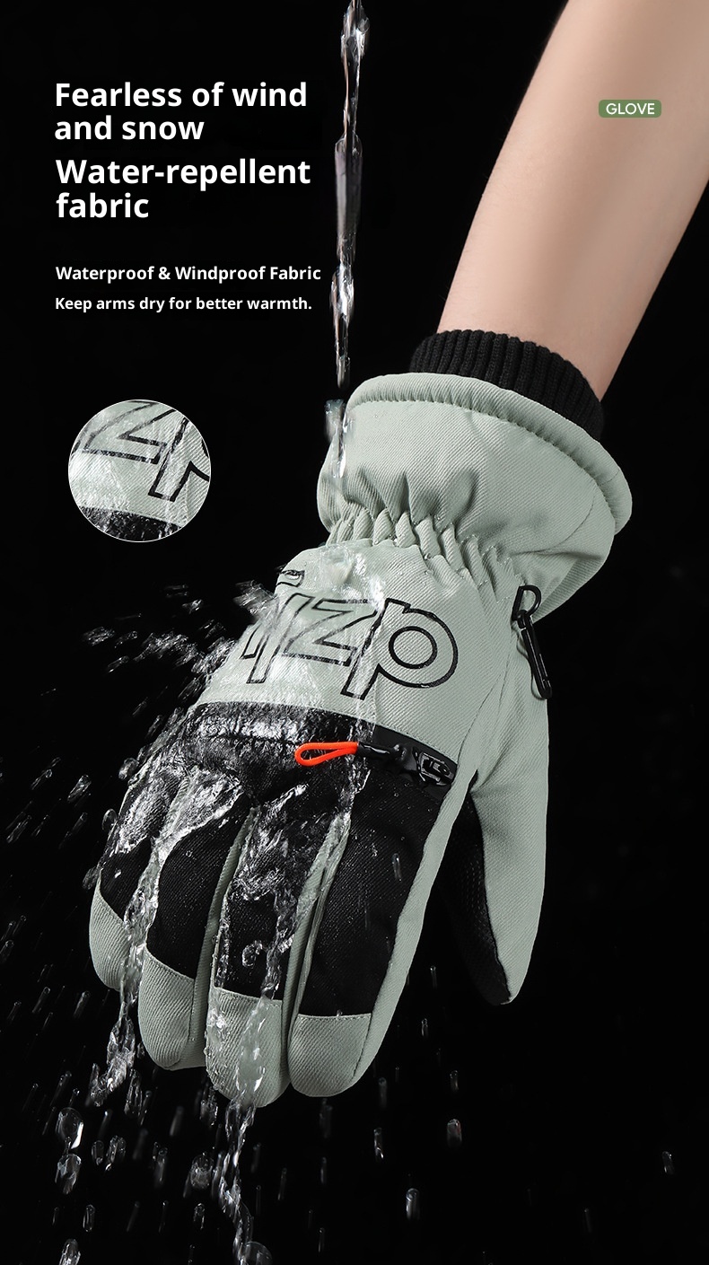 ActiveGo Women's Ski Gloves Cycling Mountaineering Cold-Proof Warm Fleece Thickened Touchscreen Waterproof Men's Snow Play Winter_voghion.com