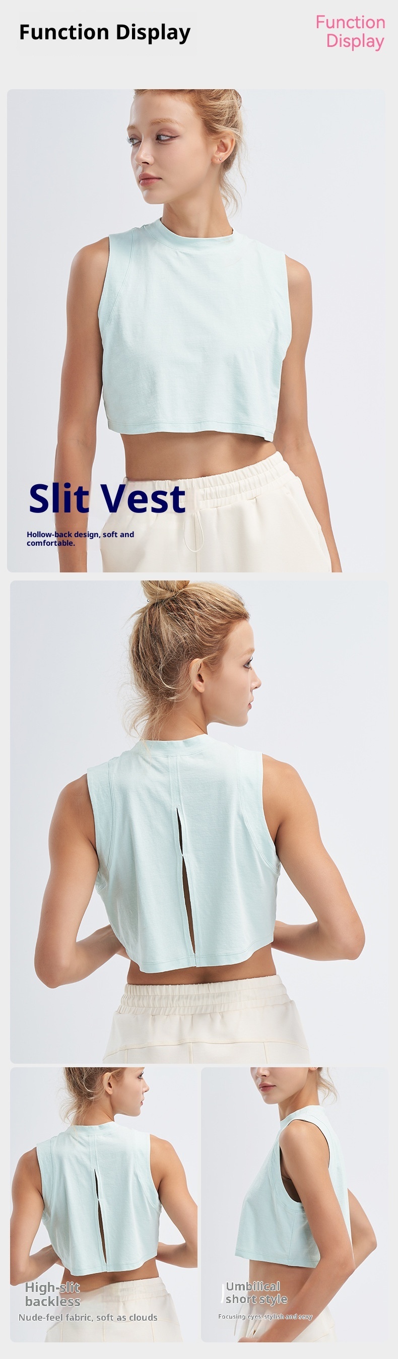 001 Sleeveless Yoga Sports Vest For Women, Barely There Feel, Breathable Running Top, Beautiful Back, Quick-Dry, Loose Fit,_voghion.com