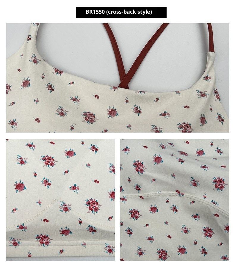 001 Zhouyou New Yoga Wea Fo Women Reto Floal Spots Camisole Vest Fitness Outewea Innewea Slim Fit Slimming_voghion.com