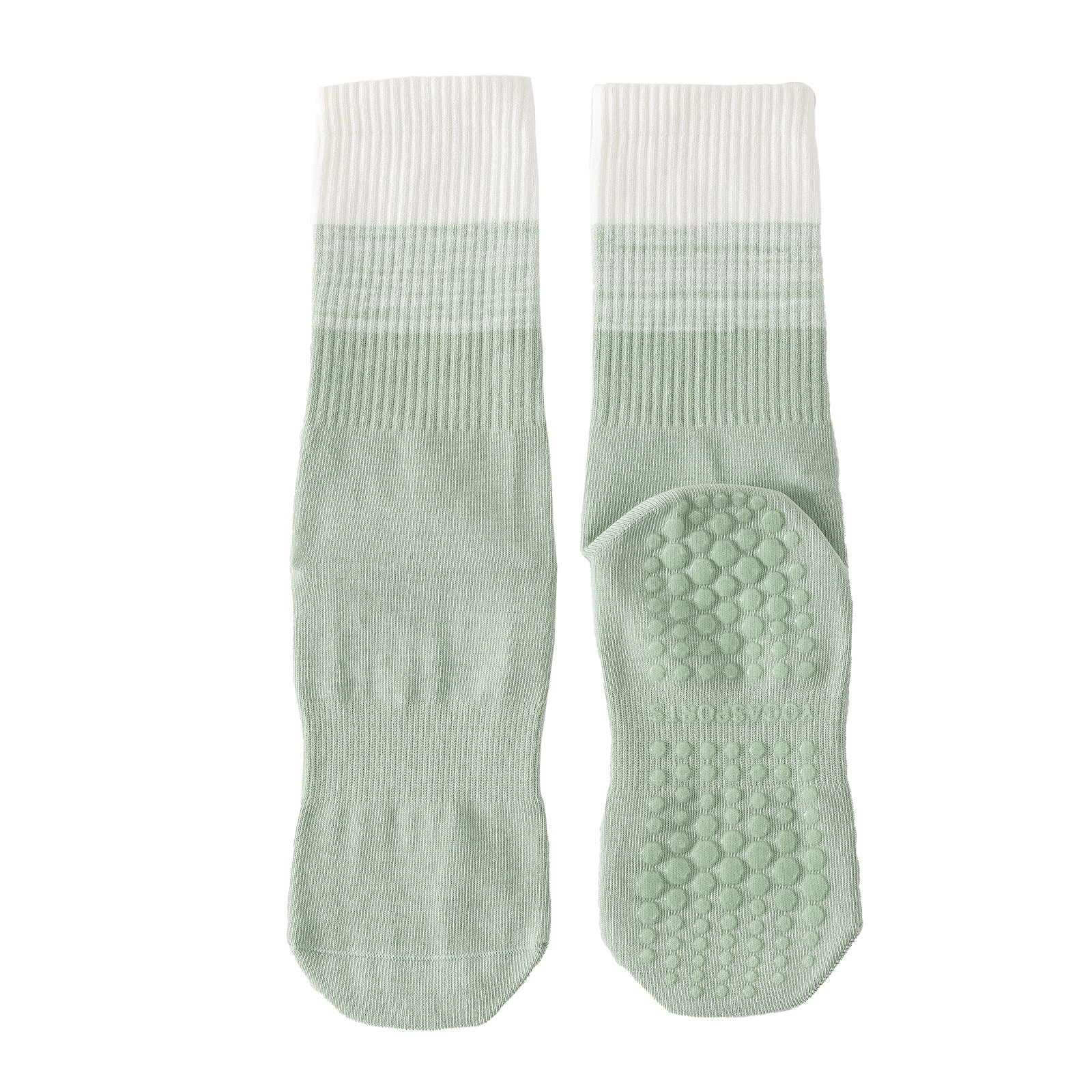 Chaussettes de sport Pilates mi-mollet pour femmes, idéales pour le printemps et l'automne, le fitness, la danse et le yoga. Antidérapantes et confortables._voghion.com