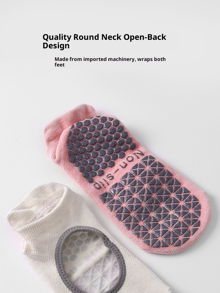 001 2025 Nouvelles chaussettes de sport antidérapantes pour femmes, idéales pour le yoga, le pilates et le Pilates, en silicone, pour l'automne et l'hiver. Vente en gros._voghion.com