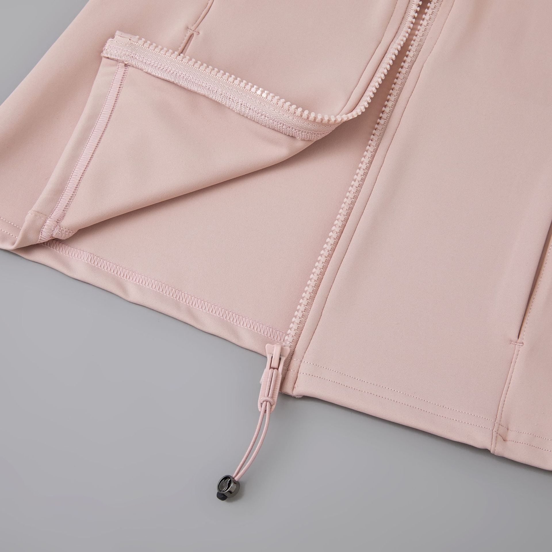 001 Giacca sportiva da corsa, ciclismo e yoga con colletto rialzato, con cerniera, a maniche lunghe, vestibilità slim, snellente, fitness, sole_voghion.com