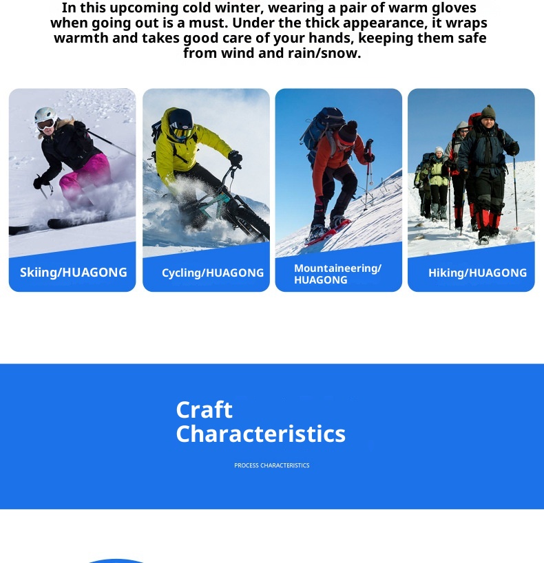 ActiveGo Winter Cycling Gloves Touchscreen Men And Women Outdoor Warm Sports Cold-Proof Fleece Skiing Couple Style Adult_voghion.com