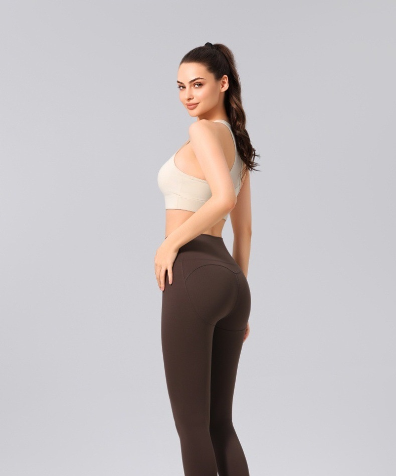 001 Lulu High Waist Peach Hip Seamless Yoga Quick-Dry Outdoor Tight-Fitting Hip-Lifting Tummy Control Running Pants_voghion.com