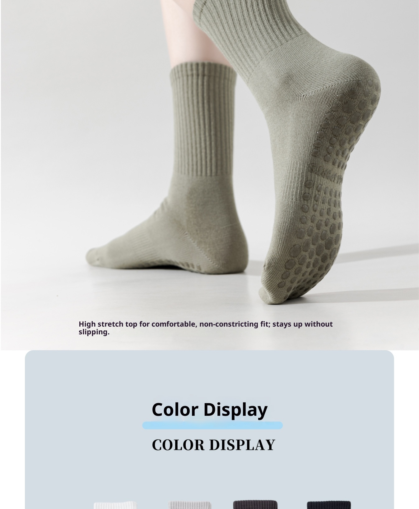 Chaussettes de yoga professionnelles pour femmes, automne et hiver, en silicone antidérapant, idéales pour le sport, le fitness, la danse et le Pilates._voghion.com