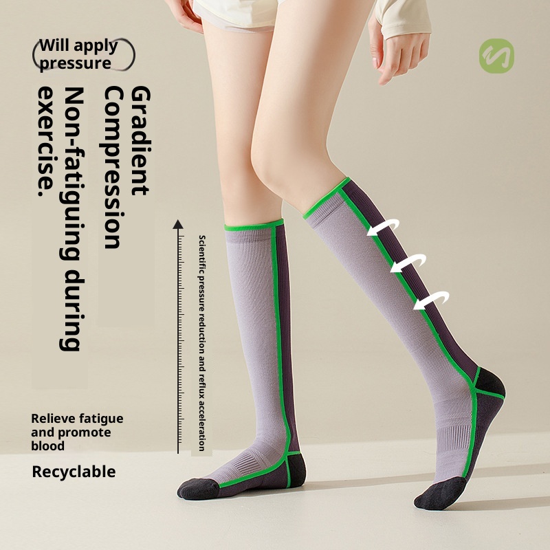 001 001 Per donne Sport Fitness professionale Corsa Corda per saltare Energia muscolare Compressione metà polpaccio Yoga Calzini dimagranti per le gambe_voghion.com