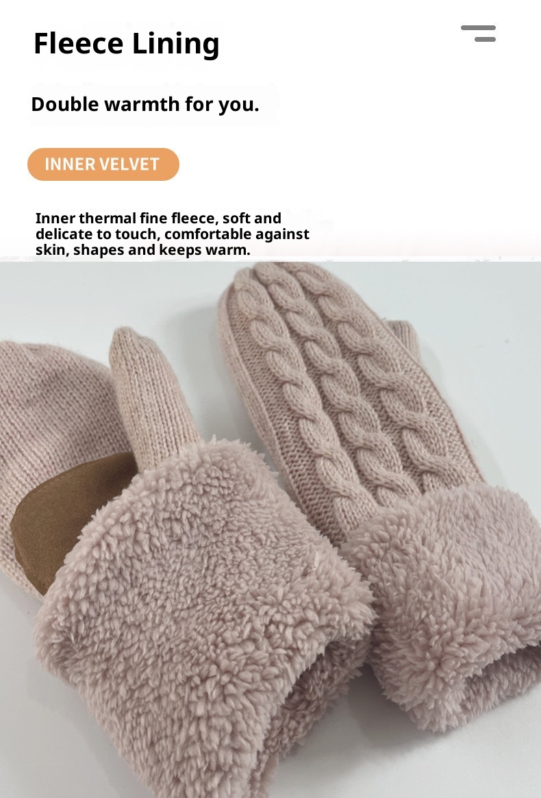 ActiveGo Touchscreen gebreide wollen tashoes voor mannen en vrouwen, herfst en winter buiten, winddicht, warm, verdikt, volwassen wanten_voghion.com