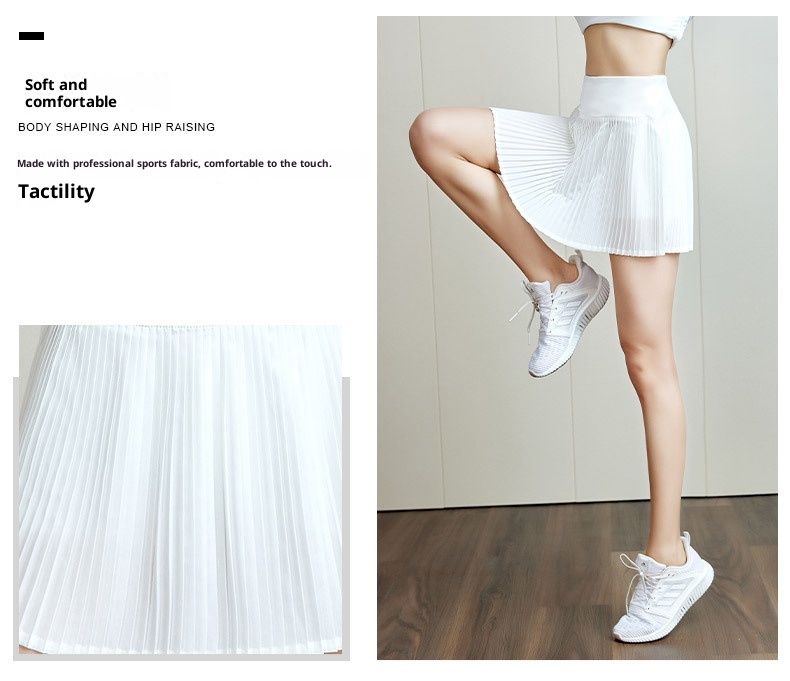 001 Gonna plissettata da donna, primavera estate, dimagrante, fitness, allenamento, corsa, pantaloni da yoga traspiranti ad asciugatura rapida con interno_voghion.com