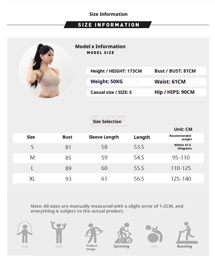 001 Giacca sportiva da corsa, ciclismo e yoga con colletto rialzato, con cerniera, a maniche lunghe, vestibilità slim, snellente, fitness, sole_voghion.com