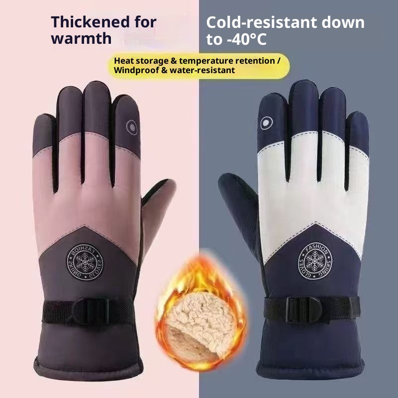 ActiveGo 2024 Nieuwe Winter Ski Touchscreen Heren en Dames Elektrische Fiets Fleece Gevoerde Warme Dikke Outdoor Rijhandschoenen_voghion.com