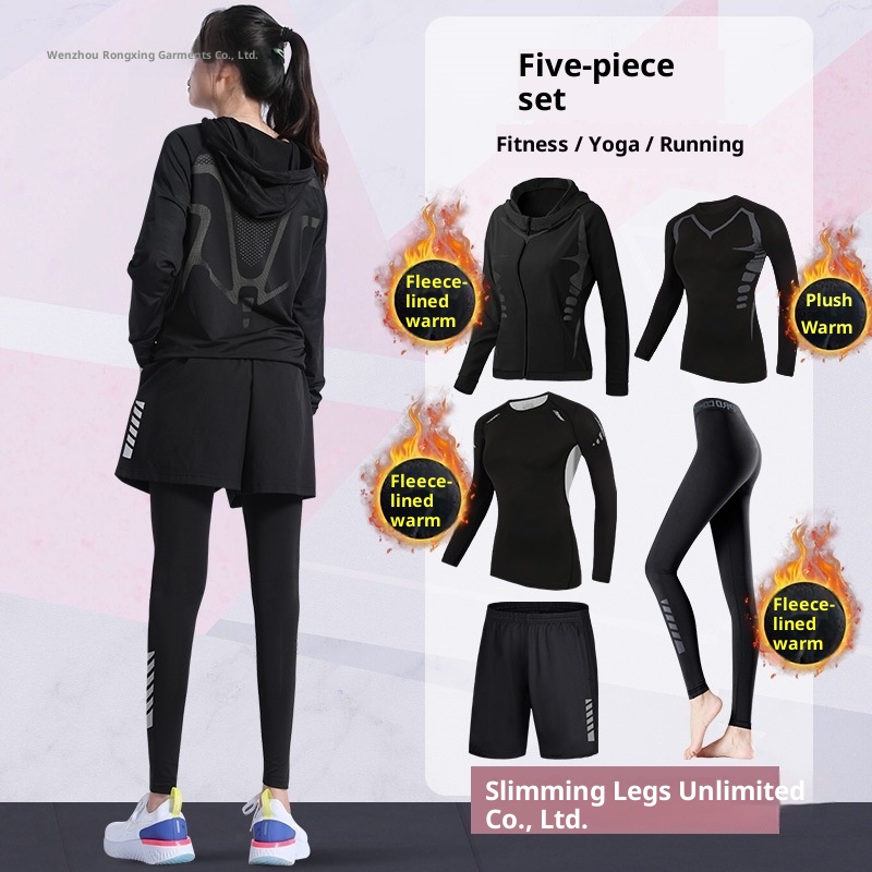 001 Fleece-Lined Fitness Clothing For Women, Quick-Dry Plus Size Yoga Sports Set, Winter Morning Run Basketball Jacket,_voghion.com