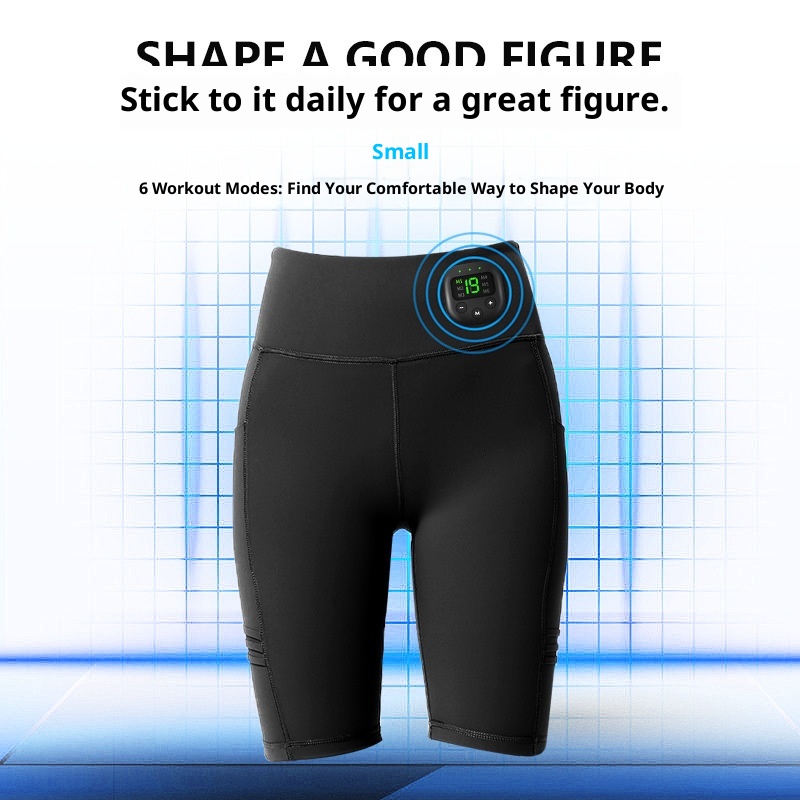 001 Fitness Massage Microcurrent Pulse Five-point Hip-lifting EMS Intelligent Abdominal Shaping Yoga Pants_voghion.com
